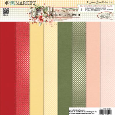 49 &amp; Market - Nature&#39;s Haven Collection - 12&quot; x 12&quot; Paper Pack - Solids - JNH33021 - 8 sheets