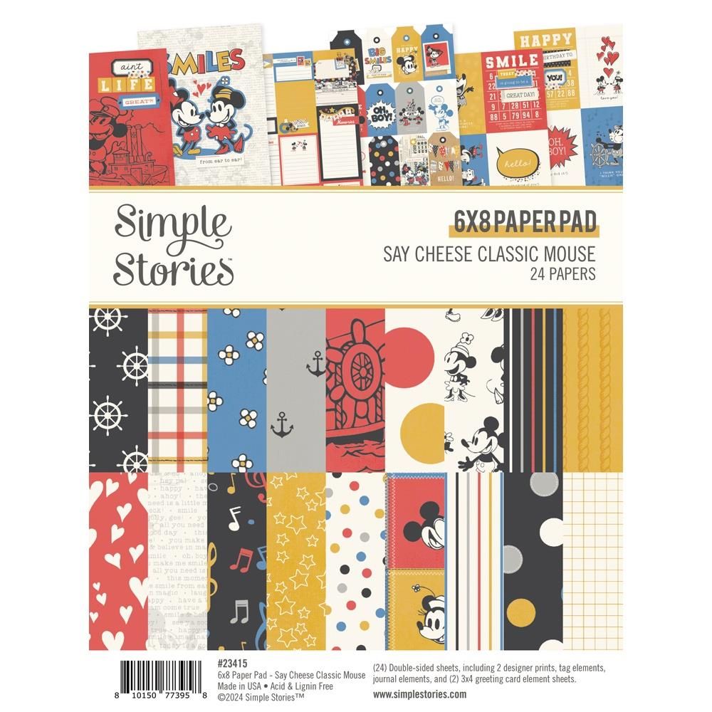 Simple Stories - Say Cheese Classic Mouse - 6&quot; x 8&quot; - Paper Pad - 23415 - 24 Sheets