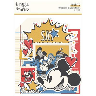 Simple Stories - Say Cheese Classic Mouse - Bits &amp; Pieces - Big Bits - 23420 - 19 pcs