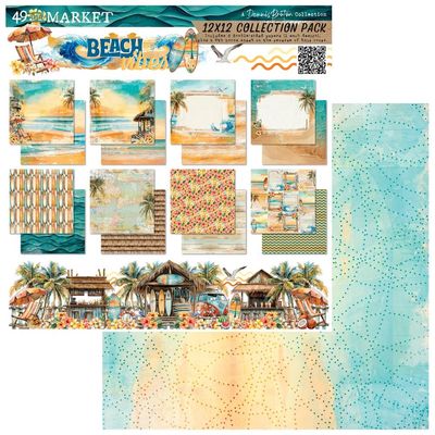 49 &amp; Market - Beach Vibes Collection - 12&quot; x 12&quot; Paper Pack - DVB32000 - 8 sheets