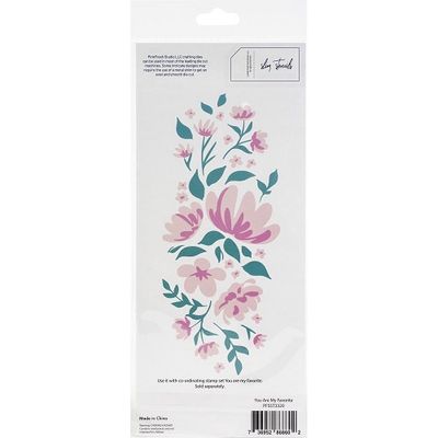PinkFresh Studio - Slimline Bundle - You Are My Favourite - Clear Stamp , Die &amp; Stencil - 9&quot; x 4&quot; - PFCS3320, PFCC3320 &amp; PFSST3320 - 13pcs