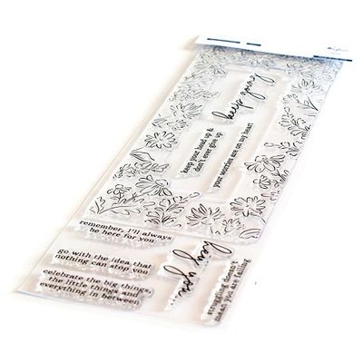PinkFresh Studio - Daisy Frame - Stamp, Stencil &amp; Die Bundle - Slimline 4&quot; x 9&quot; -  123721, 123521 &amp; 123621 - 16 pcs