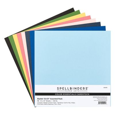 Spellbinders Paper Arts - Smooth Cardstock Packs - Bayfair - 12 x 12 - 16 Sheets - CS-072
