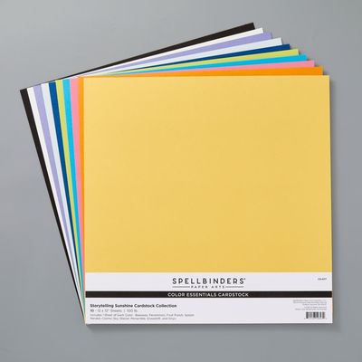 Spellbinders Paper Arts - Smooth Cardstock Packs - Storytelling Sunshine - 12 x 12 - 10 Sheets - CS-077
