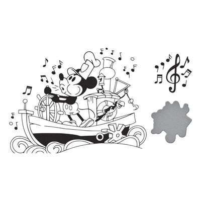 Spellbinders Paper Arts - Say Cheese Classic Mouse Collection - Betterpress Plate &amp; Die Set - Steamboat Willie - BP-313 - 2 PPlates &amp; 1 Die