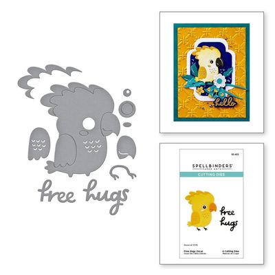 Spellbinders Paper Arts - Etched Die - Cheerful Chirps Collection - Free Hugs Oscar - S2-432 - 6 pcs