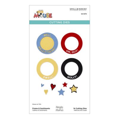 Spellbinders Paper Arts - Etched Dies - Say Cheese Classic Mouse Collection - Frame &amp; Sentiments - S4-1470 - 14 pcs