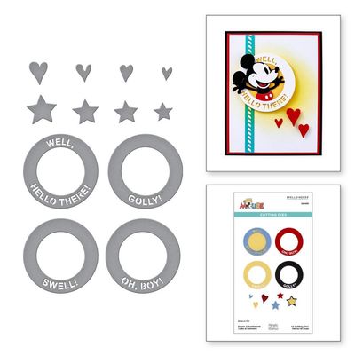 Spellbinders Paper Arts - Etched Dies - Say Cheese Classic Mouse Collection - Frame &amp; Sentiments - S4-1470 - 14 pcs