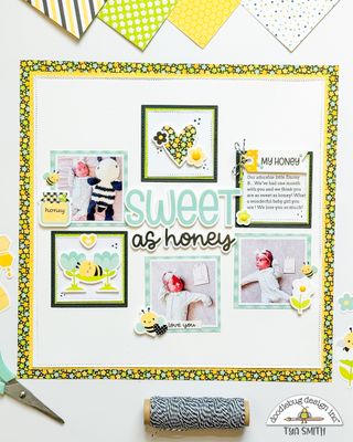 Doodlebug Design Inc - Doodlebug Essentials - Bee Happy Collection - Scrapbook Page Kit - 8856