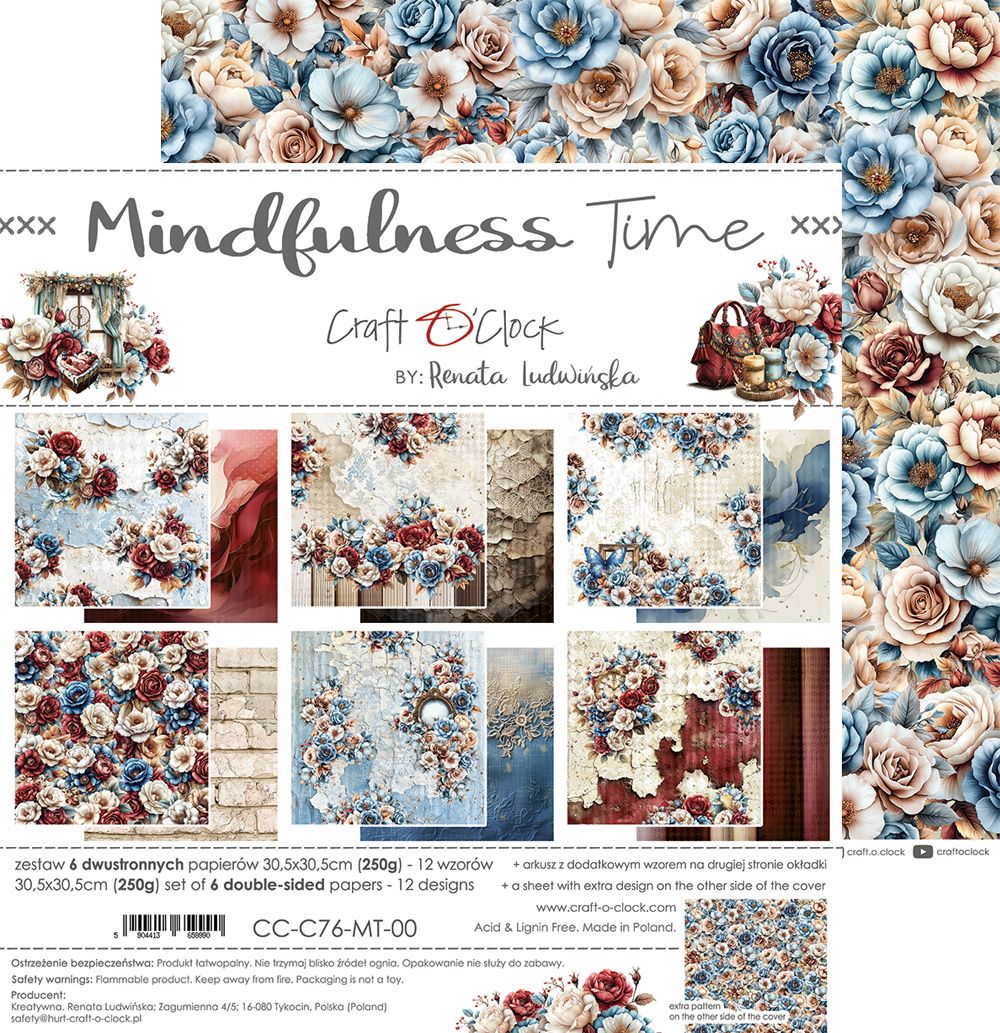 Craft O Clock - Mindfulness Times - 12 x 12 Paper Pack - 6 pages