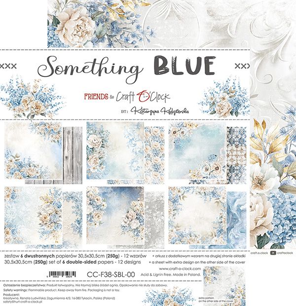 Craft O Clock - Something Blue - 12 x 12 Paper Pack - 6 pages