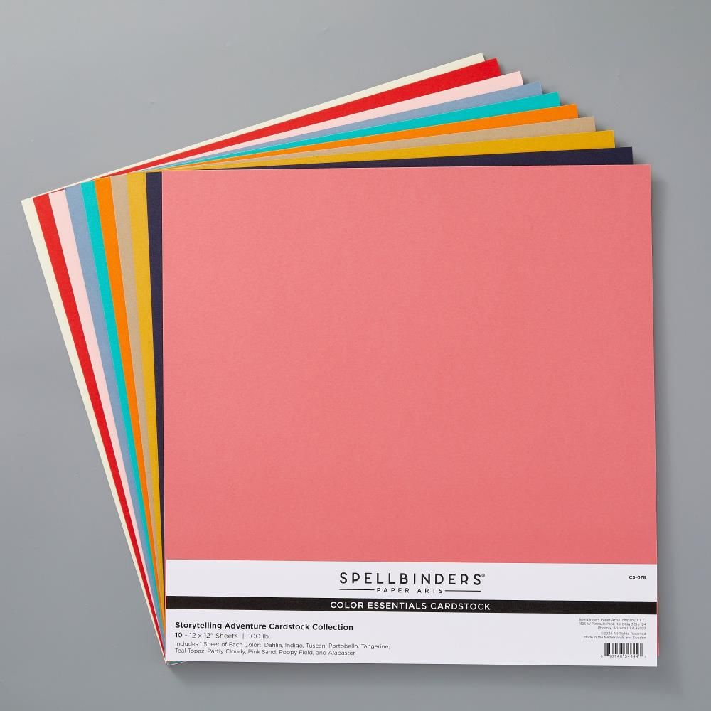 Spellbinders Paper Arts - Smooth Cardstock Packs - Storytelling Adventure - 12 x 12 - 10 Sheets - CS-078