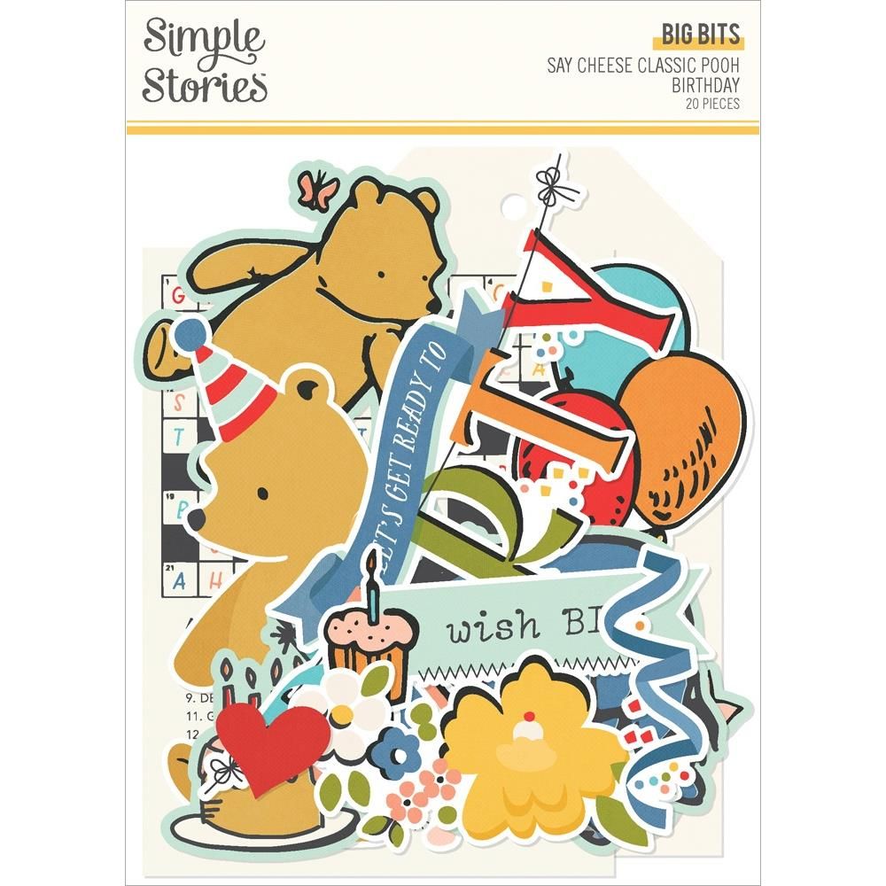 Simple Stories - Say Cheese Classic Pooh Birthday Collection - Die Cuts - Big Bits - 24809 - 20 pcs