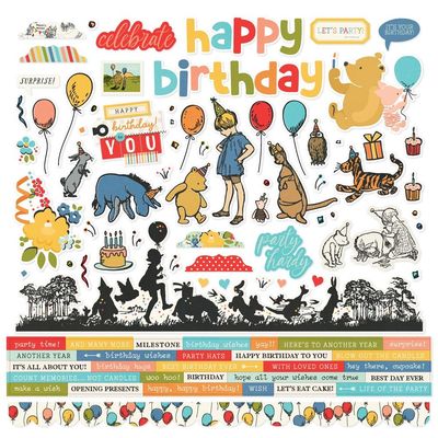 Simple Stories - Say Cheese Classic Pooh Birthday - 12 x 12 Sticker Sheet - 24801