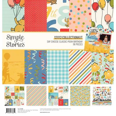 Simple Stories - Say Cheese Classic Pooh Birthday Collection - 12&quot; x 12&quot; - Paper Pack - 24800 - 6 sheets