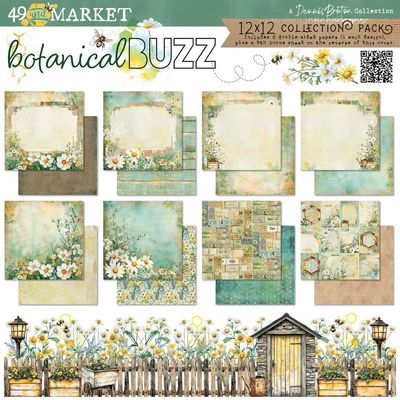49 &amp; Market - Botanical Buzz Collection - 12&quot; x 12&quot; Paper Pack - DBB32239 - 8 sheets