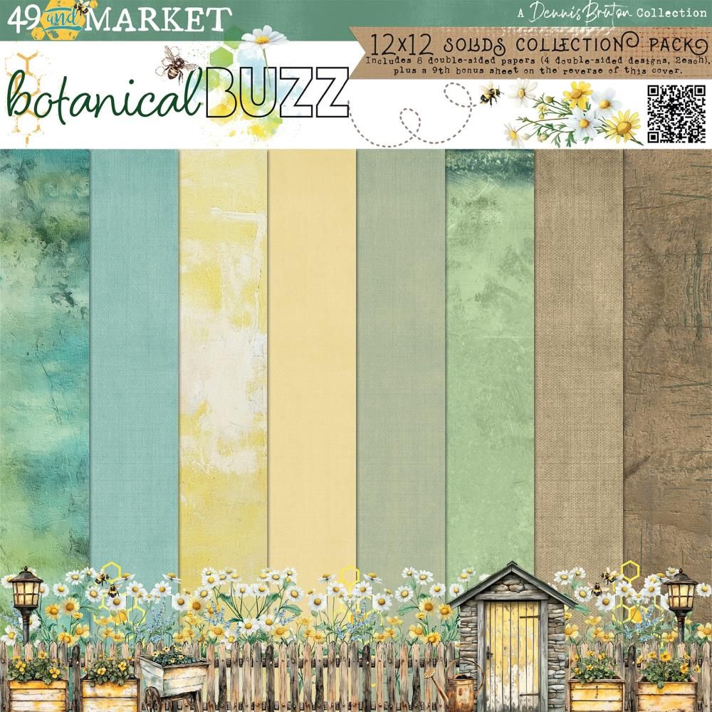 49 &amp; Market - Botanical Buzz Collection - 12&quot; x 12&quot; Paper Pack - Solids - DBB32246 - 8 sheets