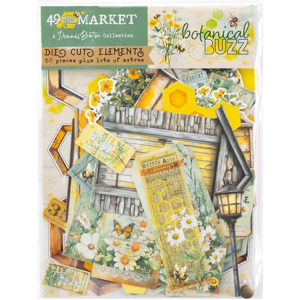 49 &amp; Market - Botanical Buzz Collection - Elements - Die Cuts - DBB32406 - 50 Pcs