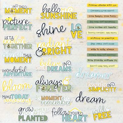 49 &amp; Market - Botanical Buzz Collection - Chipboard Words - DBB32413 -32 pcs