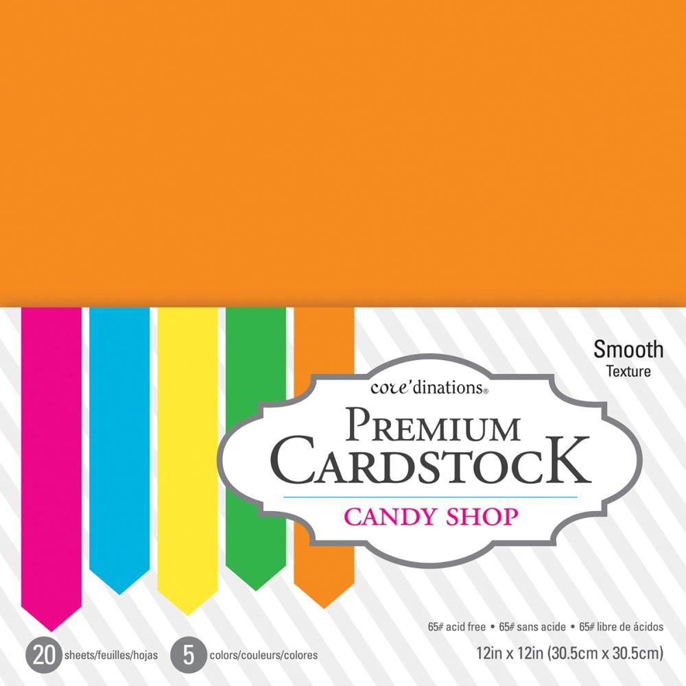 Core&#39;dinations - Cardstock Multi Pack - Candy Shop - 12 x 12 Pack - 20 sheets - 377718 - 250gsm - Smooth Texture