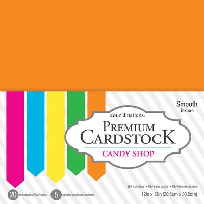 Core&#39;dinations - Cardstock Multi Pack - Candy Shop - 12 x 12 Pack - 20 sheets - 377718 - 250gsm - Smooth Texture