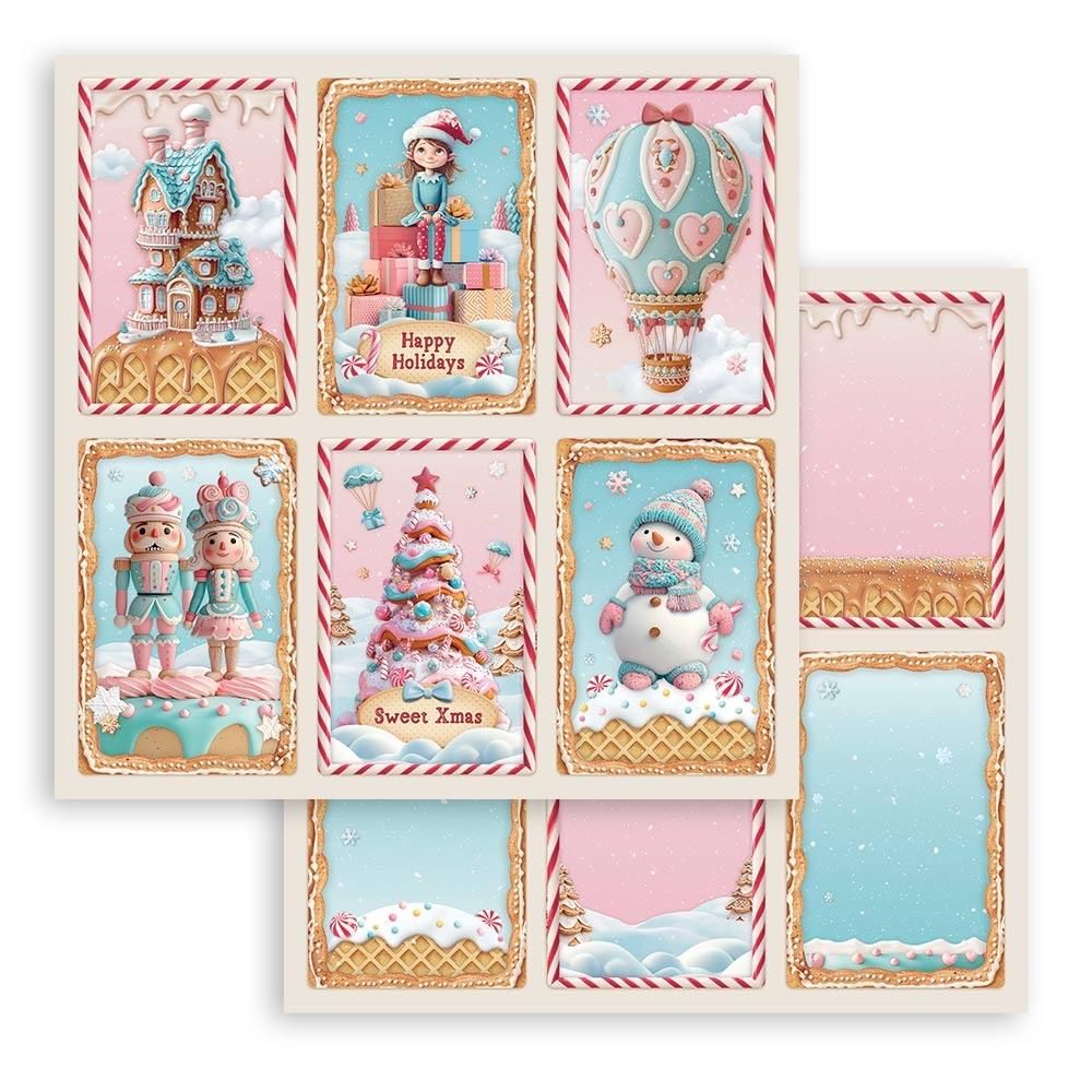 Stamperia - Candy Christmas Collection - Cards - 12 x 12 Single Sheet - SBB1083
