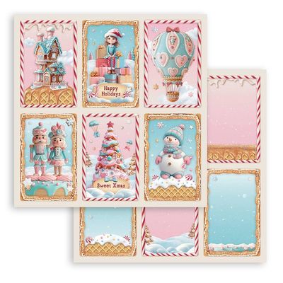 Stamperia - Candy Christmas Collection - Cards - 12 x 12 Single Sheet - SBB1083