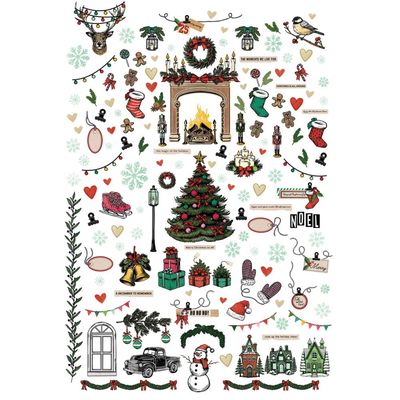 49 &amp; Market - Mistletoe &amp; Memories Collection - Laser Die Cuts - Elements - 6" x 12" - VBM32673 - 4 Sheets - 157 pcs