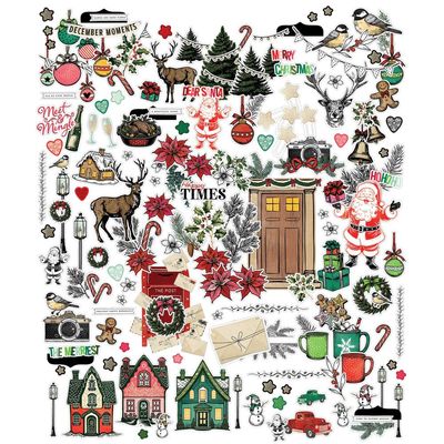 49 &amp; Market - Mistletoe &amp; Memories Collection - Die Cuts - Icons - VBM32697 - 187 pcs