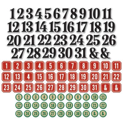 49 &amp; Market - Mistletoe &amp; Memories Collection - Chipboard Bits - Numbers - VBM32741 - 99 pcs
