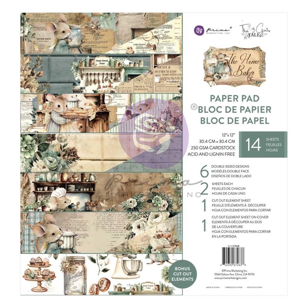 Prima Marketing - Home Baker Collection - 12 x 12 Paper Pad - 672638 - 14 sheets