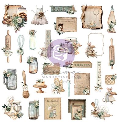 Prima Marketing - Home Baker Collection - Ephemera - The Bakers Box -  672812 - 60 pcs