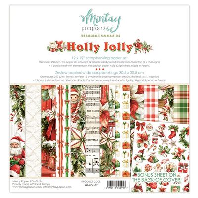 Mintay Papers - Holly Jolly Collection - 12 x 12 Paper Pack - MT-HOL-07 - 12 sheets