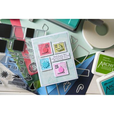49 &amp; Market &amp; Sizzix - Framelit Die Set &amp; Stamp Set - Special Delivery - 667009 - 20 plus Stamps &amp; 11 Dies