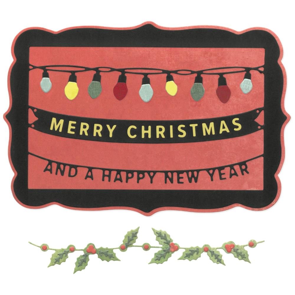 49 &amp; Market &amp; Sizzix - Thinlets Die Set - Snap &amp; Swap - Merry Christmas - 667016 - 6 pcs