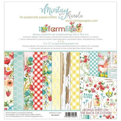 Mintay Papers - Farmlife Collection - 12 x 12 Paper Pack - MT-FAR-07 - 12 Sheets