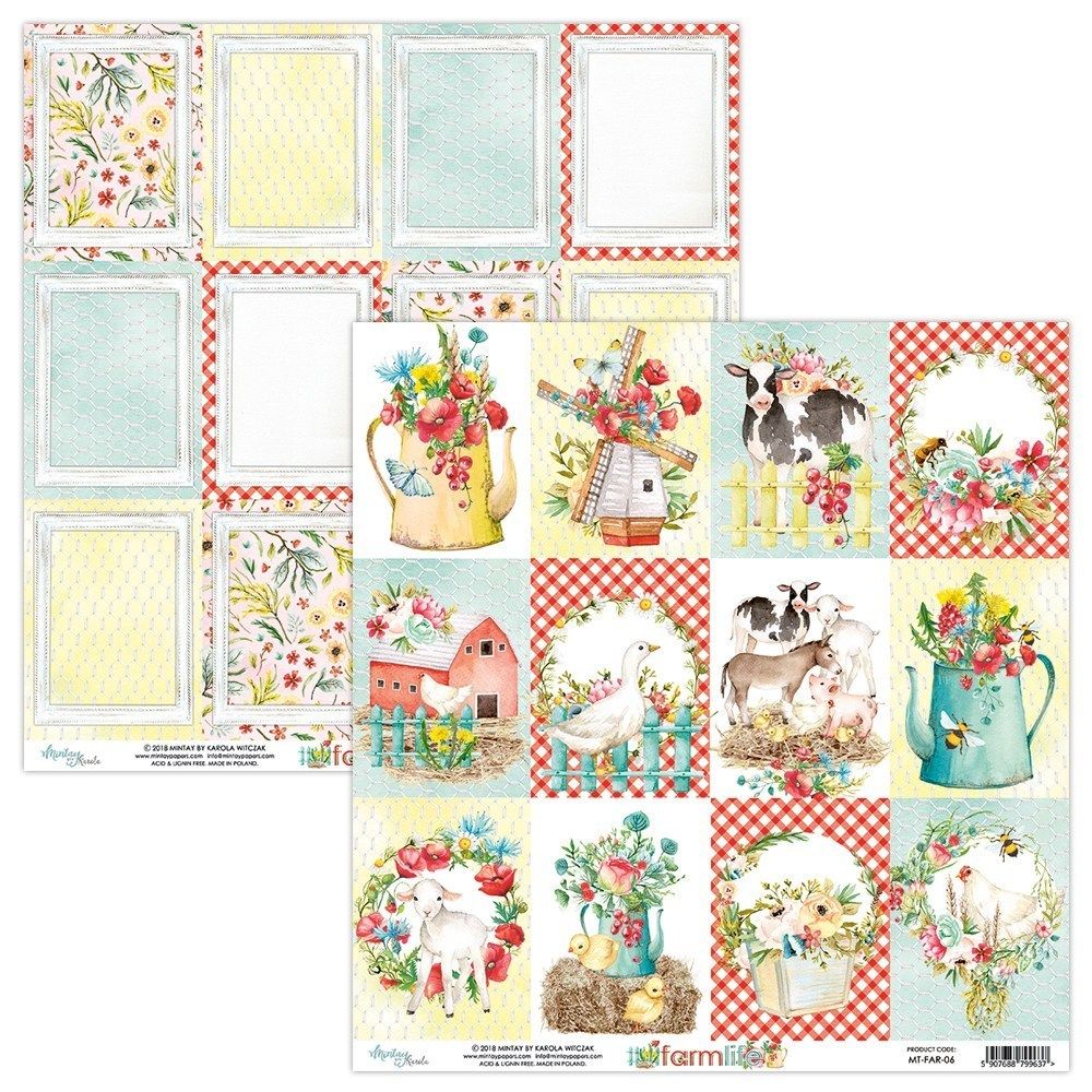 Mintay Papers - Farmlife Collection - 12 x 12 Single Sheet - MT-FAR-06