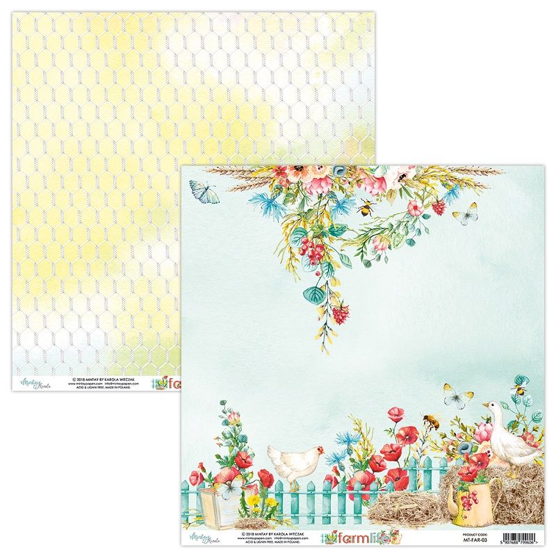 Mintay Papers - Farmlife Collection - 12 x 12 Single Sheet - MT-FAR-03