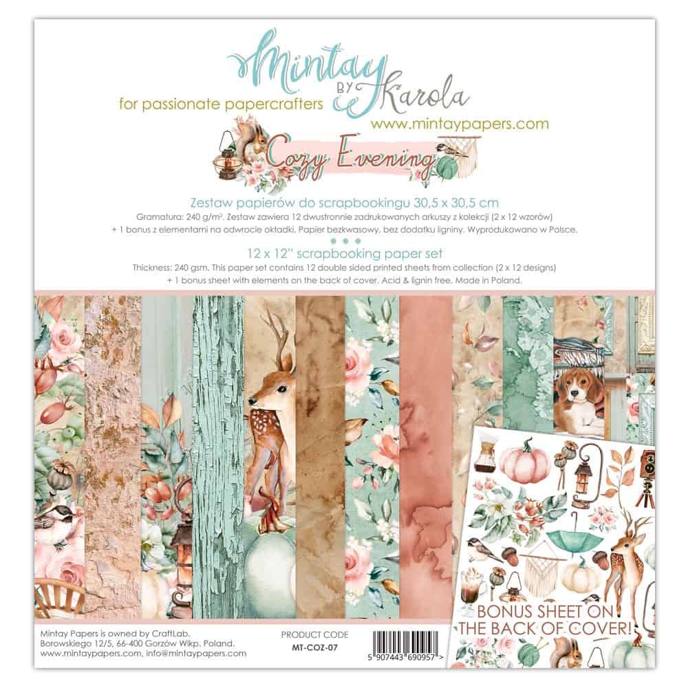 Mintay Papers - Cozy Evening Collection - 12 x 12 Paper Pack - MT-COZ-07 - 12 Sheets