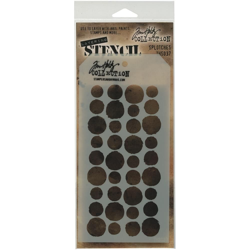 Tim Holtz - Layered Stencil - Splotches - 4.125&quot; x 8.5&quot; - THS037