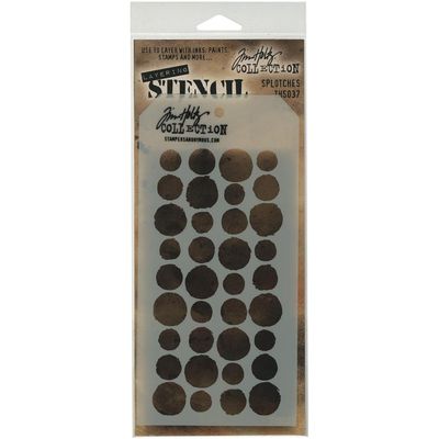 Tim Holtz - Layered Stencil - Splotches - 4.125&quot; x 8.5&quot; - THS037