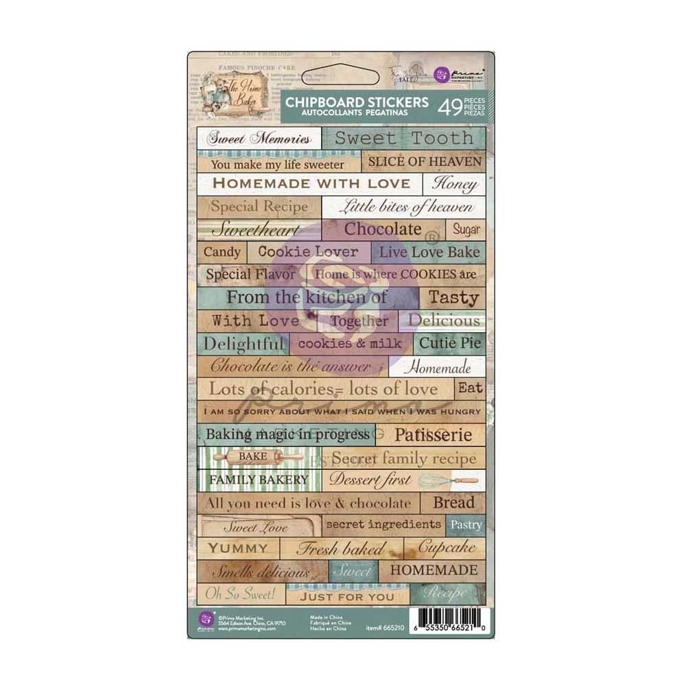 Prima marketing - Home Baker Collection - Chipboard Stickers - 672683 - 49 pcs