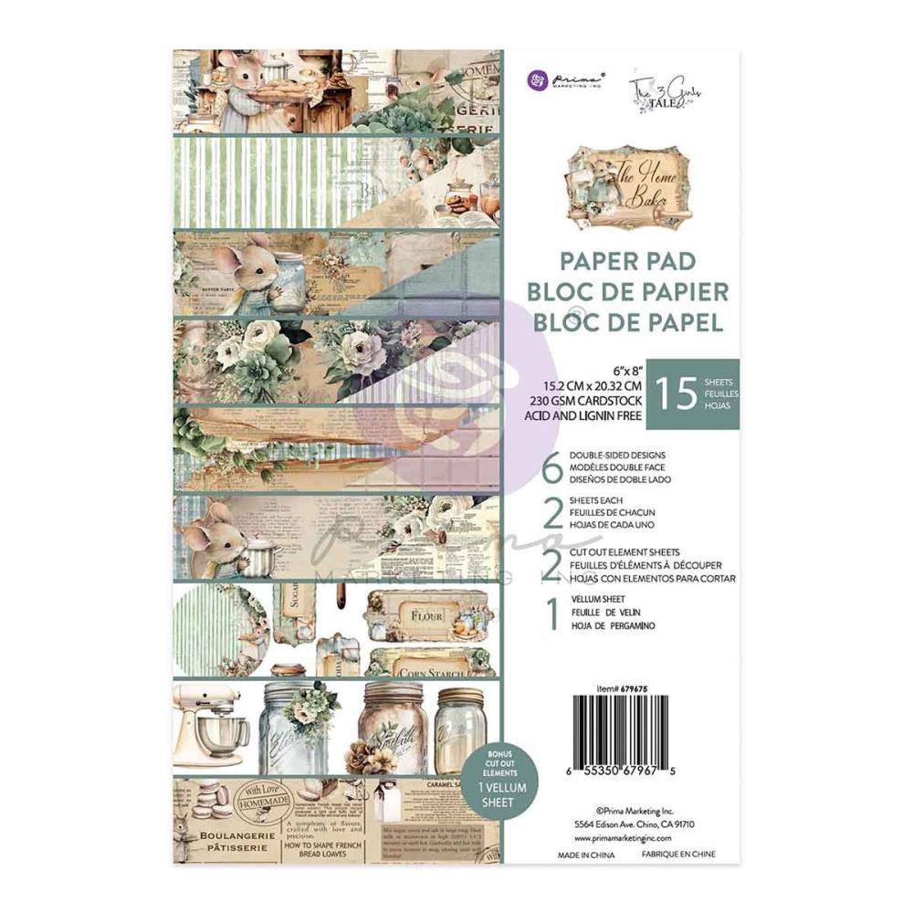 Prima Marketing - Home Baker Collection - 6&quot; x 8&quot; Paper Pad - 679675 - 12 sheets
