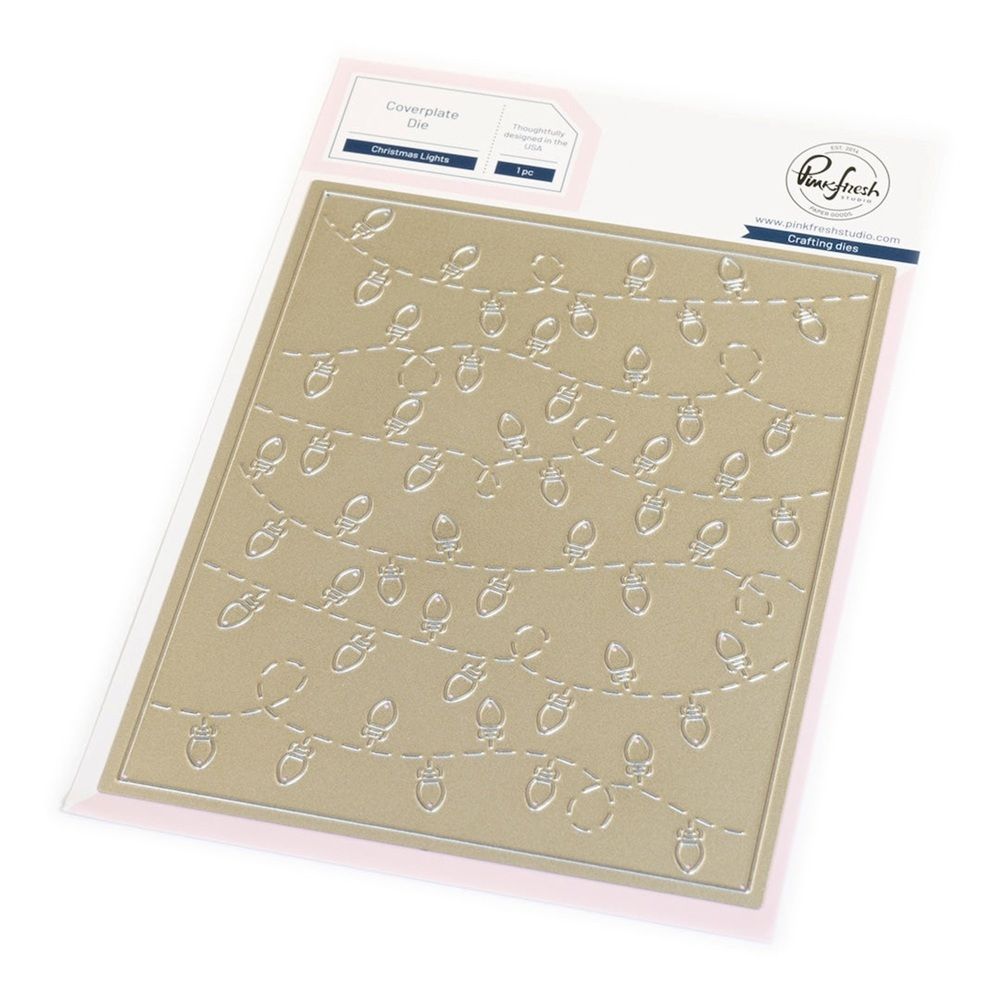 PinkFresh Studio - Twinkle &amp; Tradition Collection - Christmas Lights - Coverplate and Stencil Bundle - 291825 &amp; 291925 - 3pcs