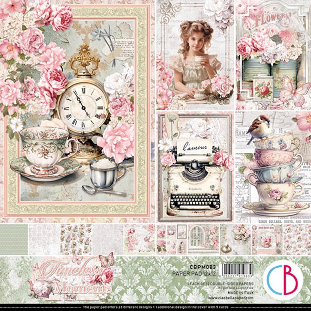 Ciao Bella - Timeless Moments Collection - 12 x 12 Paper Pack - CBPM083 - 12 Pages