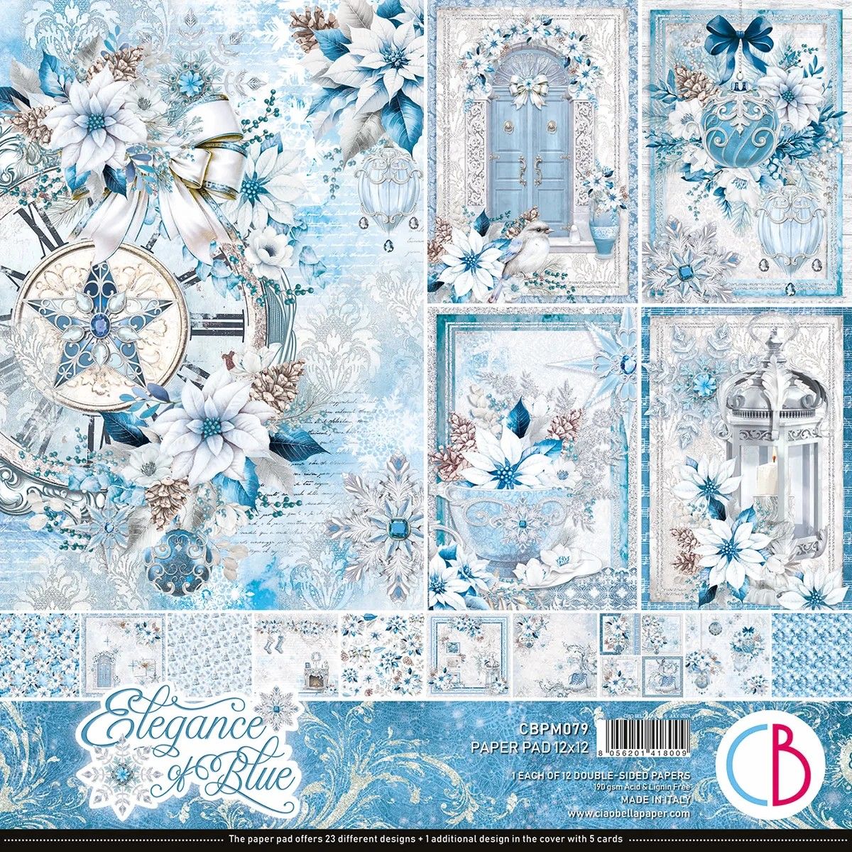 Ciao Bella - Elegance of Blue Collection - 12 x 12 Paper Pack - CBPM079 - 12 Papers