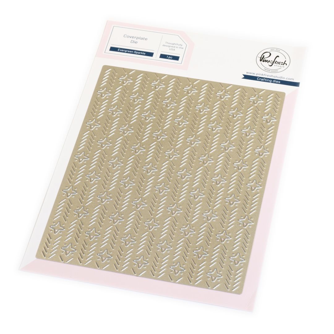 PinkFresh Studio - Twinkle &amp; Tradition Collection - Coverplate - Evergreen Sparkles - 292025 - 1 pce