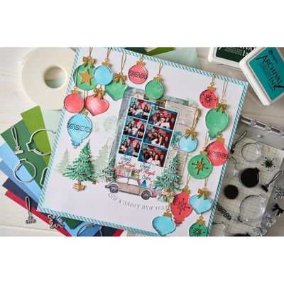 49 &amp; Market &amp; Sizzix - Framelets &amp; Die Set - Baubles - 19 Stamps &amp; 11 Dies