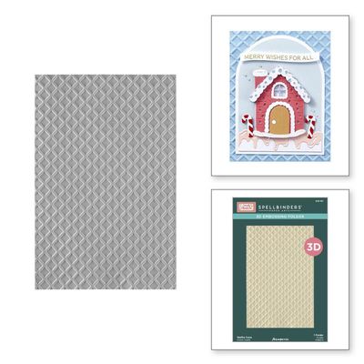 Spellbinders Paper Arts - 3D Embossing Folder - By Stamperia - Candy Christmas Collection  -  Waffle Cone - E3D-157