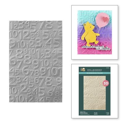 Spellbinders Paper Arts - Simple Stories - Classic Pooh Birthday Collection - 3D Embossing Folder - Birthday Numbers - E3D-150